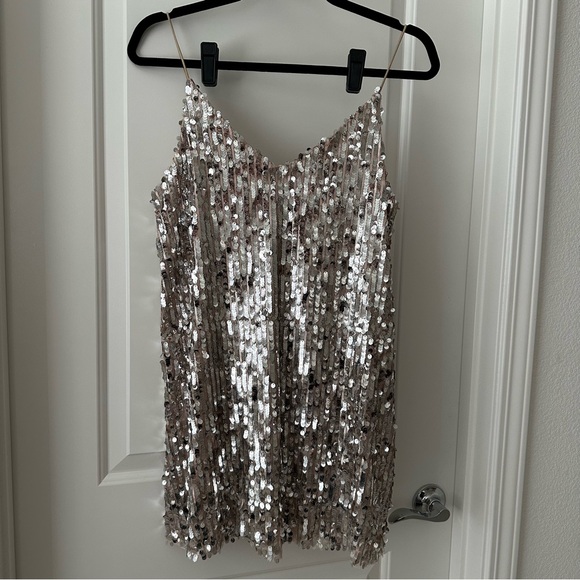 Lulus Shine Art Silver Sequin Mini Dress - Picture 2 of 6